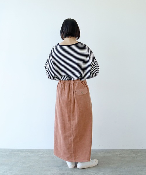 PAR ICI(パーリッシィ)の「6Wコーデュロイ パッチポケットロングスカート(スカート・レディース・カーキ/ピンク/マスタード・FREE)」の8枚目の写真