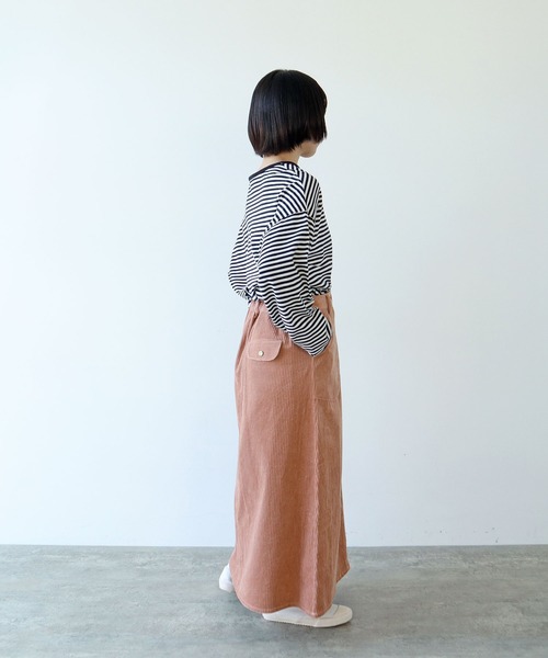 PAR ICI(パーリッシィ)の「6Wコーデュロイ パッチポケットロングスカート(スカート・レディース・カーキ/ピンク/マスタード・FREE)」の9枚目の写真