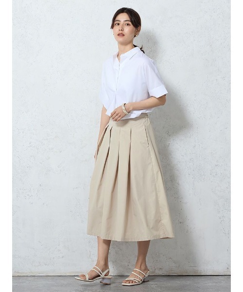 Perfect Suit FActory(パーフェクトスーツファクトリー)の「<ひんやり接触冷感>シルク混プルオーバー ホワイト/サックス(シャツ/ブラウス・レディース・サックスブルー/ホワイト・M/L/S)」の8枚目の写真