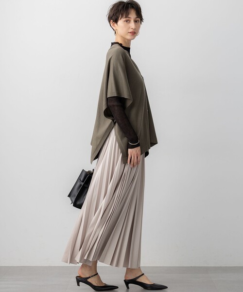 23区 L(ニジュウサンクオオキイサイズ)の「【洗える】シアーリブハイネック ニット(ニット/セーター・レディース・アイボリー系/ダークブラウン系/ブラック系・44/48/46)」の21枚目の写真