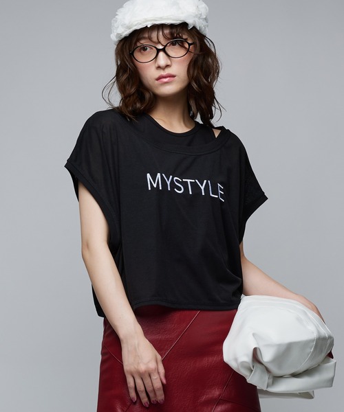 Narcissus（ナルシス）の「【セット】レイヤードトップス/ノースリーブ/Tシャツ《動画あり》（Tシャツ/カットソー・レディース・ホワイト/ブラック・FREE）」の2枚目の写真