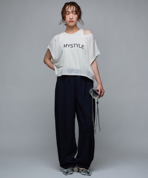 Narcissus（ナルシス）の「【セット】レイヤードトップス/ノースリーブ/Tシャツ《動画あり》（Tシャツ/カットソー・レディース・ホワイト/ブラック・FREE）」の3枚目の写真