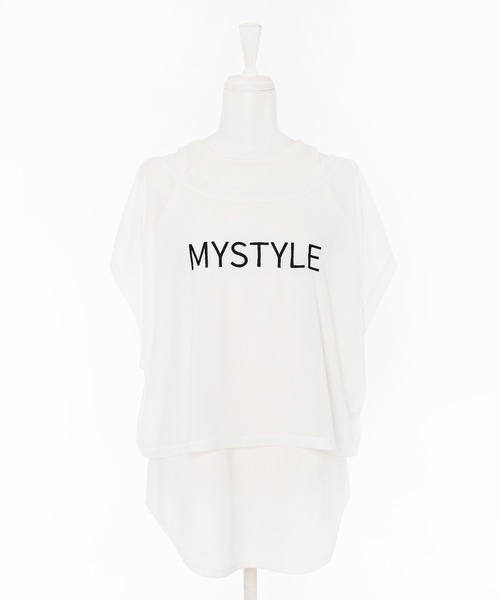 Narcissus（ナルシス）の「【セット】レイヤードトップス/ノースリーブ/Tシャツ《動画あり》（Tシャツ/カットソー・レディース・ホワイト/ブラック・FREE）」の7枚目の写真