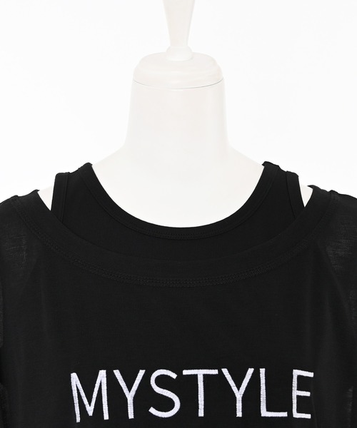 Narcissus（ナルシス）の「【セット】レイヤードトップス/ノースリーブ/Tシャツ《動画あり》（Tシャツ/カットソー・レディース・ホワイト/ブラック・FREE）」の18枚目の写真