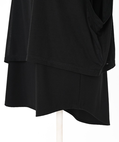 Narcissus（ナルシス）の「【セット】レイヤードトップス/ノースリーブ/Tシャツ《動画あり》（Tシャツ/カットソー・レディース・ホワイト/ブラック・FREE）」の9枚目の写真