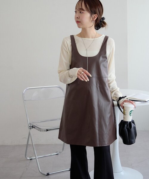 フェイクレザーノースリチュニック（チュニック）｜DISCOAT（ディス