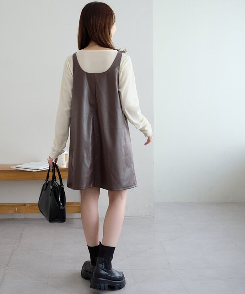 フェイクレザーノースリチュニック（チュニック）｜DISCOAT（ディス