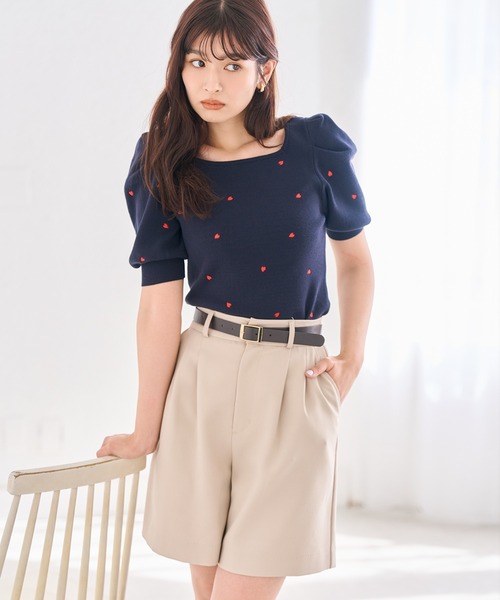 31 Sons de mode(トランテアン ソン ドゥ モード)の「ベルト付ショートパンツ(その他パンツ・レディース・ベージュ/ブラウン・S/M)」の2枚目の写真