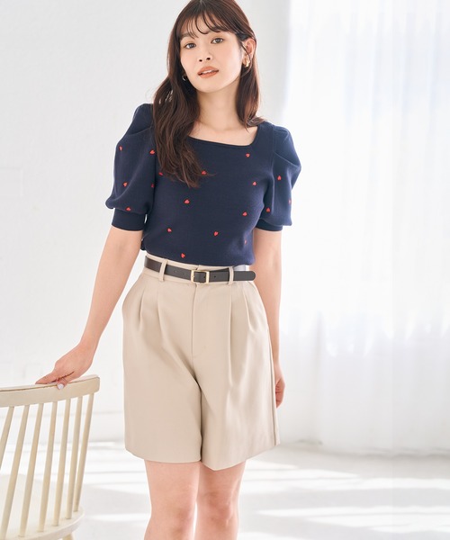31 Sons de mode(トランテアン ソン ドゥ モード)の「ベルト付ショートパンツ(その他パンツ・レディース・ベージュ/ブラウン・S/M)」の3枚目の写真