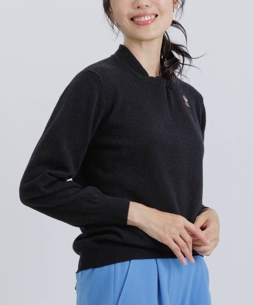 STUDIO PICONE（スタジオピッコーネ）の「ウール100％ツイストネックニット（ニット/セーター・レディース・ブラック/レッド/ベージュ・L/M）」の9枚目の写真