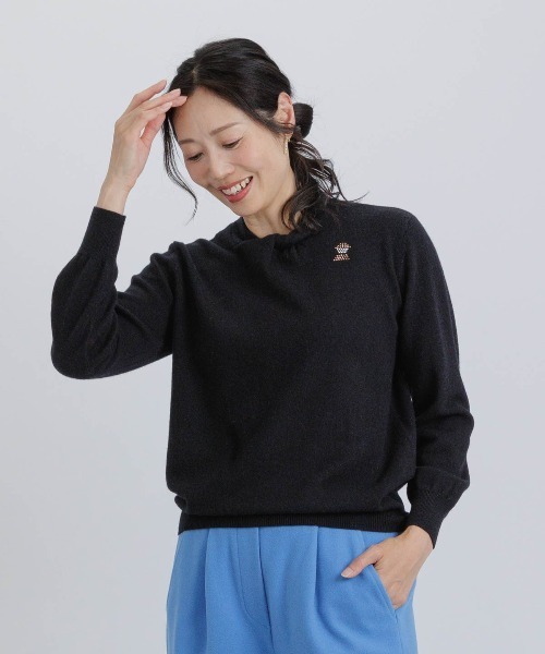 STUDIO PICONE（スタジオピッコーネ）の「ウール100％ツイストネックニット（ニット/セーター・レディース・ブラック/レッド/ベージュ・L/M）」の13枚目の写真