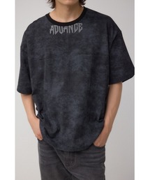 ムラ柄ロゴプリントTシャツ