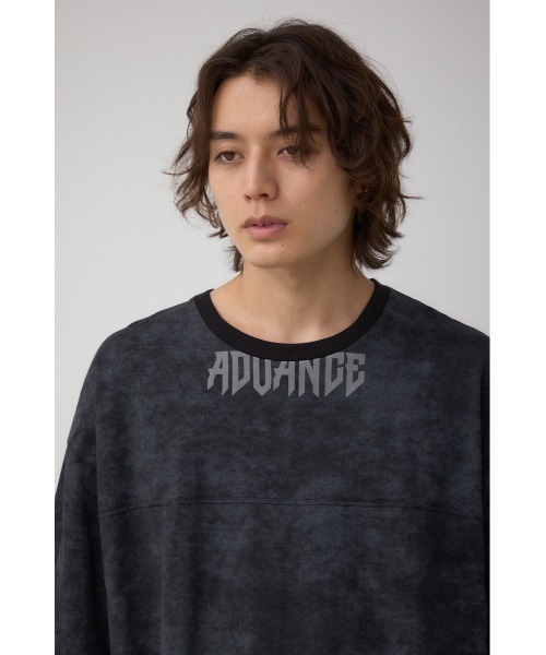 AZUL by moussy(アズールバイマウジー)の「ムラ柄ロゴプリントTシャツ(Tシャツ/カットソー・メンズ・ブラック/ブラウン・LARGE/MEDIUM)」の3枚目の写真