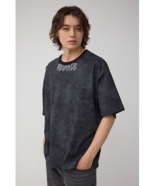 AZUL by moussy(アズールバイマウジー)の「ムラ柄ロゴプリントTシャツ(Tシャツ/カットソー・メンズ・ブラック/ブラウン・LARGE/MEDIUM)」の4枚目の写真