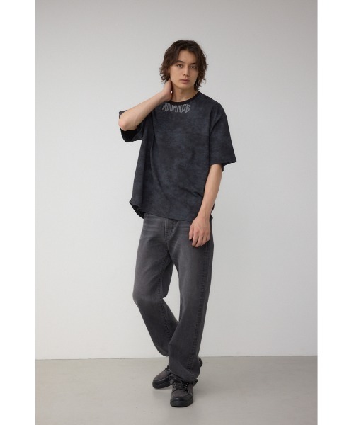 AZUL by moussy(アズールバイマウジー)の「ムラ柄ロゴプリントTシャツ(Tシャツ/カットソー・メンズ・ブラック/ブラウン・LARGE/MEDIUM)」の5枚目の写真