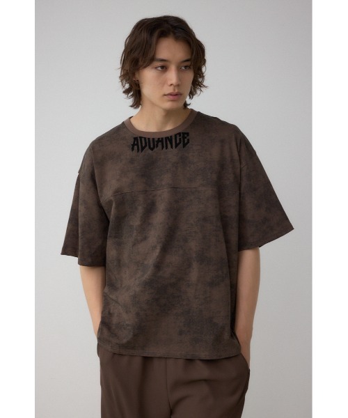 AZUL by moussy(アズールバイマウジー)の「ムラ柄ロゴプリントTシャツ(Tシャツ/カットソー・メンズ・ブラック/ブラウン・LARGE/MEDIUM)」の14枚目の写真