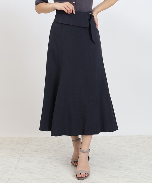 TRUDEA（トルディア）の「ウエストラペルスカート（スカート・レディース・ブルー/ベージュ/ネイビー/ブラウン・MEDIUM/LARGE）」の3枚目の写真