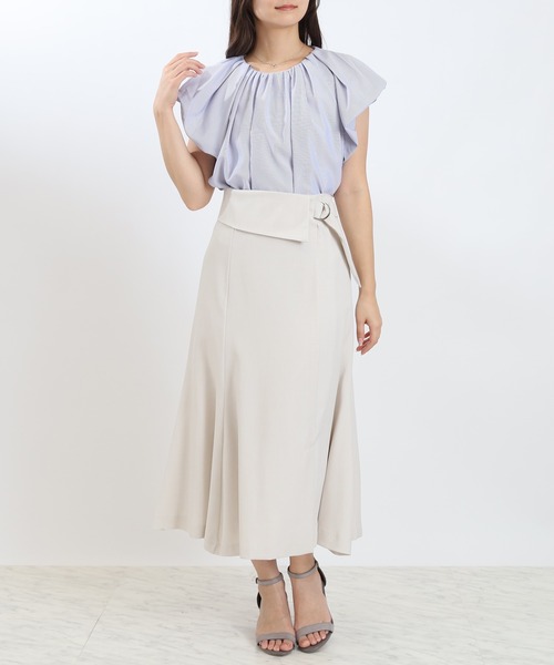 TRUDEA（トルディア）の「ウエストラペルスカート（スカート・レディース・ブルー/ベージュ/ネイビー/ブラウン・MEDIUM/LARGE）」の8枚目の写真