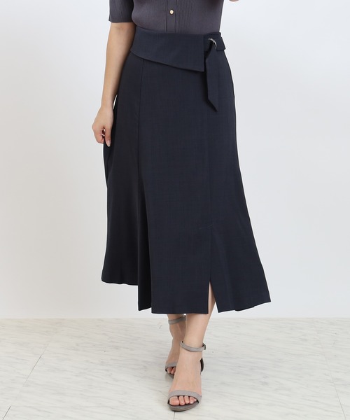 TRUDEA（トルディア）の「ウエストラペルスカート（スカート・レディース・ブルー/ベージュ/ネイビー/ブラウン・MEDIUM/LARGE）」の9枚目の写真