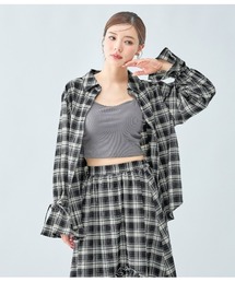 PEACH JOHN（ピーチジョン）の「チェックギャザーフレアスリーブシャツ（シャツ/ブラウス）」