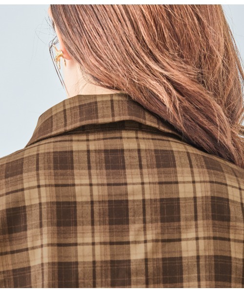 PEACH JOHN（ピーチジョン）の「チェックギャザーフレアスリーブシャツ（シャツ/ブラウス・レディース・ブラック/ブラウン・ONE SIZE）」の14枚目の写真