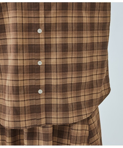 PEACH JOHN（ピーチジョン）の「チェックギャザーフレアスリーブシャツ（シャツ/ブラウス・レディース・ブラック/ブラウン・ONE SIZE）」の17枚目の写真