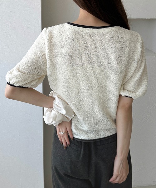 apres jour clair(アプレジュールクレア)の「【apres jour clair】カットシャギーリボンカーディガン(Tシャツ/カットソー・レディース・ベージュ/アイボリー・フリー/X-LARGE)」の6枚目の写真