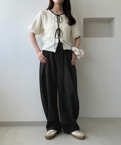 apres jour clair(アプレジュールクレア)の「【apres jour clair】カットシャギーリボンカーディガン(Tシャツ/カットソー・レディース・ベージュ/アイボリー・フリー/X-LARGE)」の8枚目の写真