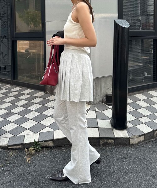 CIAOPANIC（チャオパニック）の「プリーツスカートレイヤードロゴスウェットパンツ（その他パンツ・レディース・グレー/チャコールグレー・1/0）」の10枚目の写真