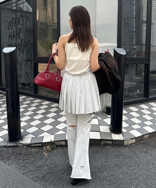 CIAOPANIC（チャオパニック）の「プリーツスカートレイヤードロゴスウェットパンツ（その他パンツ・レディース・グレー/チャコールグレー・1/0）」の11枚目の写真