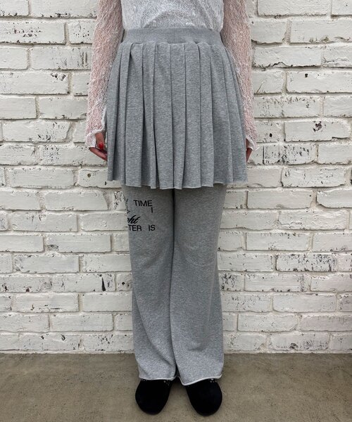CIAOPANIC（チャオパニック）の「プリーツスカートレイヤードロゴスウェットパンツ（その他パンツ・レディース・グレー/チャコールグレー・1/0）」の19枚目の写真