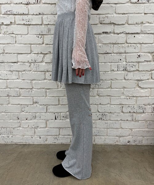 CIAOPANIC（チャオパニック）の「プリーツスカートレイヤードロゴスウェットパンツ（その他パンツ・レディース・グレー/チャコールグレー・1/0）」の20枚目の写真