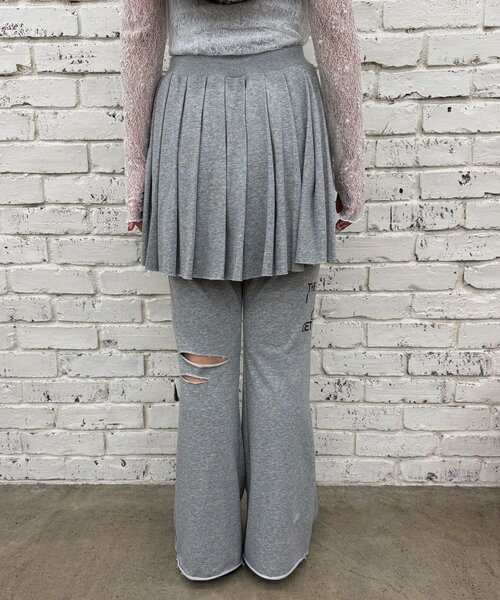 CIAOPANIC（チャオパニック）の「プリーツスカートレイヤードロゴスウェットパンツ（その他パンツ・レディース・グレー/チャコールグレー・1/0）」の21枚目の写真