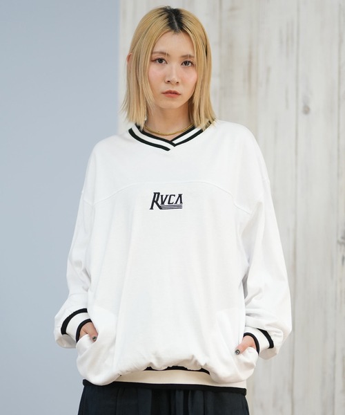 RVCA(ルーカ)の「RVCA/ルーカ スウェット Vネックトレーナー BF044-005(スウェット・レディース・ホワイト/タン/ブラック・M)」の2枚目の写真