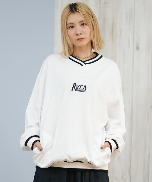 RVCA(ルーカ)の「RVCA/ルーカ スウェット Vネックトレーナー BF044-005(スウェット・レディース・ホワイト/タン/ブラック・M)」の5枚目の写真