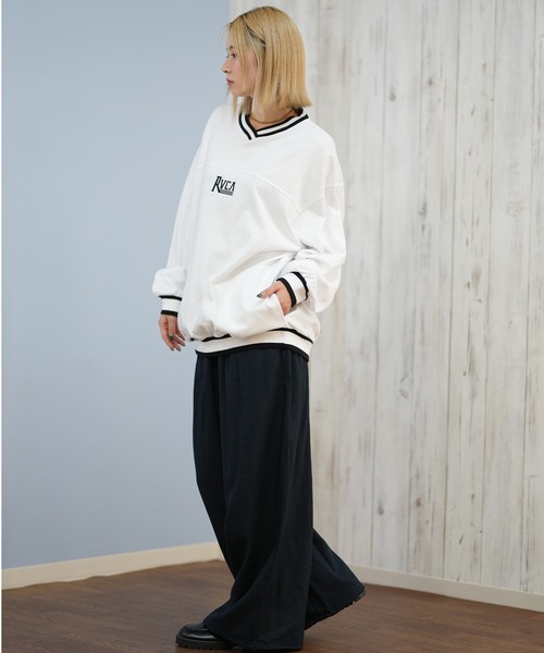RVCA(ルーカ)の「RVCA/ルーカ スウェット Vネックトレーナー BF044-005(スウェット・レディース・ホワイト/タン/ブラック・M)」の8枚目の写真