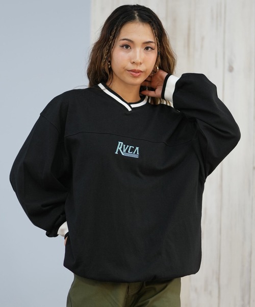 RVCA(ルーカ)の「RVCA/ルーカ スウェット Vネックトレーナー BF044-005(スウェット・レディース・ホワイト/タン/ブラック・M)」の11枚目の写真