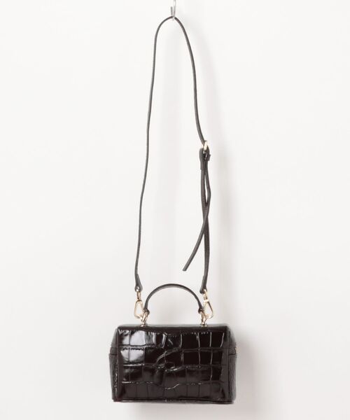 CHRISTIAN VILLA(クリスチャンヴィラ)の「【CHRISTIAN VILLA】ボックスシルエットミニハンドバッグ(Q56518)(ハンドバッグ・レディース・ダークブラウン・ALL)」の2枚目の写真
