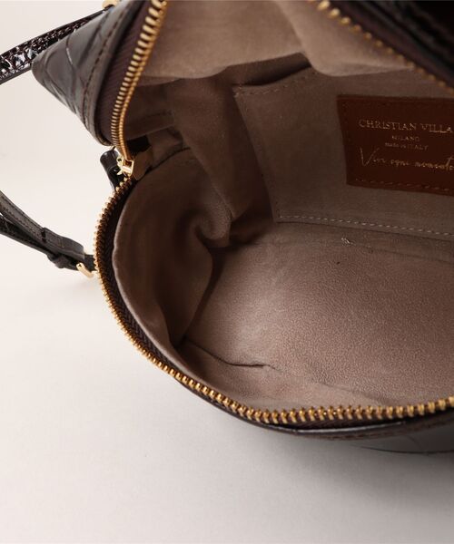 CHRISTIAN VILLA(クリスチャンヴィラ)の「【CHRISTIAN VILLA】ボックスシルエットミニハンドバッグ(Q56518)(ハンドバッグ・レディース・ダークブラウン・ALL)」の4枚目の写真