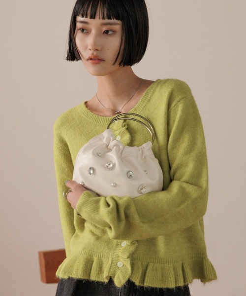 LOWRYS FARM（ローリーズファーム）の「ビジューミニＢＡＧ　601534（ハンドバッグ・レディース・ブラック/オフホワイト・FREE）」の2枚目の写真