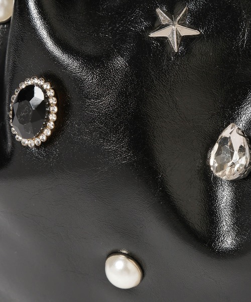 LOWRYS FARM（ローリーズファーム）の「ビジューミニＢＡＧ　601534（ハンドバッグ・レディース・ブラック/オフホワイト・FREE）」の12枚目の写真