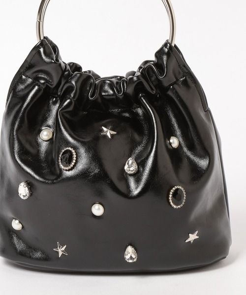 LOWRYS FARM（ローリーズファーム）の「ビジューミニＢＡＧ　601534（ハンドバッグ・レディース・ブラック/オフホワイト・FREE）」の5枚目の写真