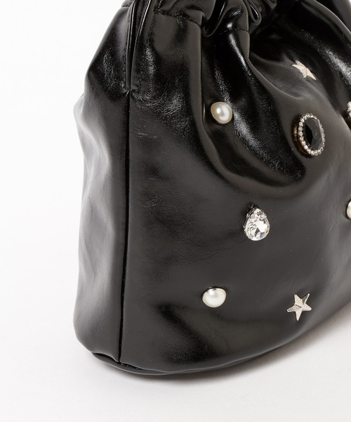 LOWRYS FARM（ローリーズファーム）の「ビジューミニＢＡＧ　601534（ハンドバッグ・レディース・ブラック/オフホワイト・FREE）」の8枚目の写真