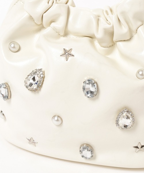 LOWRYS FARM（ローリーズファーム）の「ビジューミニＢＡＧ　601534（ハンドバッグ・レディース・ブラック/オフホワイト・FREE）」の15枚目の写真