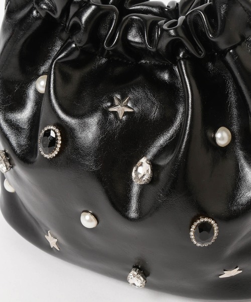 LOWRYS FARM（ローリーズファーム）の「ビジューミニＢＡＧ　601534（ハンドバッグ・レディース・ブラック/オフホワイト・FREE）」の11枚目の写真