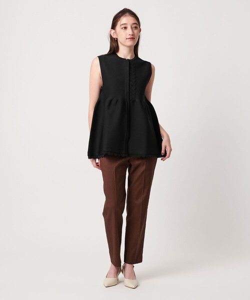 セール】レース ペプラム ニットベスト ‐ウォッシャブル‐（ニット