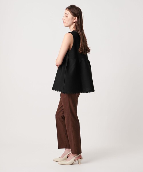 セール】レース ペプラム ニットベスト ‐ウォッシャブル‐（ニット