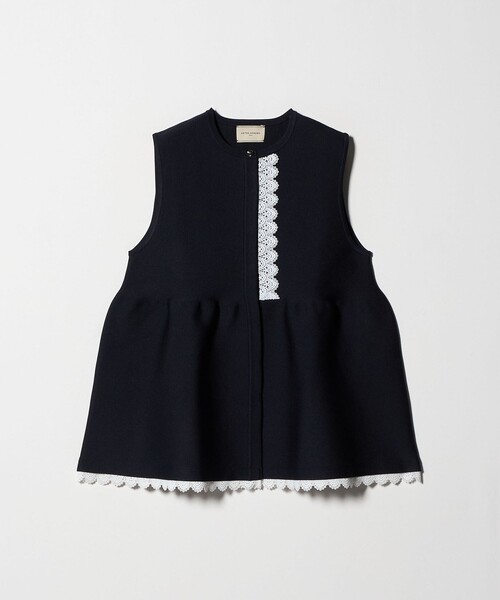 レース ペプラム ニットベスト ‐ウォッシャブル‐（ニット