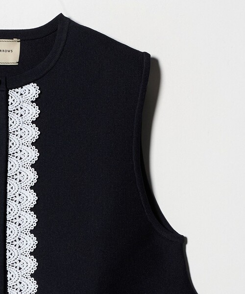 レース ペプラム ニットベスト ‐ウォッシャブル‐（ニット