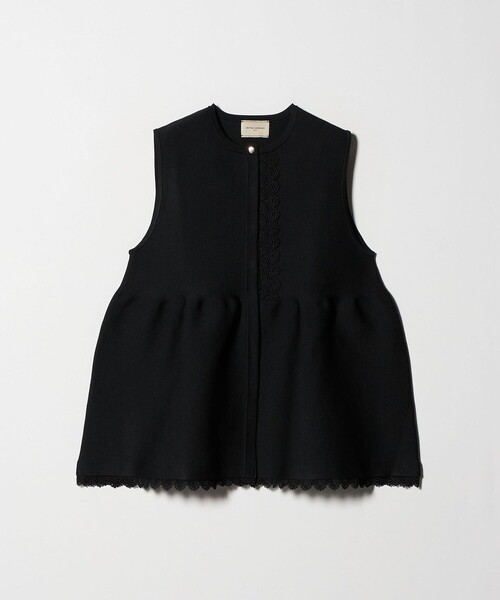 UNITED ARROWS（ユナイテッドアローズ）の「レース ペプラム ニットベスト ‐ウォッシャブル‐（ニット/セーター・レディース・ダークグレー/ネイビー/ブラック・FREE）」の13枚目の写真
